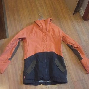 MEC light ski jacket size XS orange/green